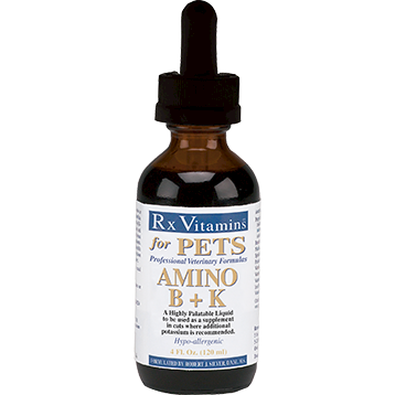 Rx Vitamins for Pets Amino B+K, 4 fl oz, front of dropper bottle