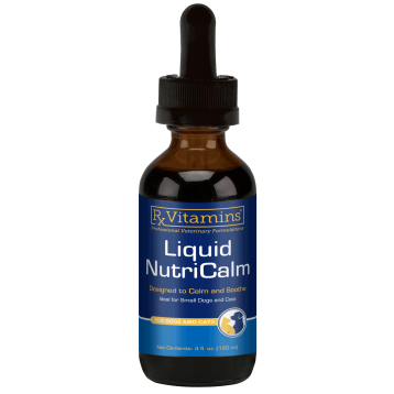 Rx Vitamins for Pets Liquid NutriCalm for Dogs & Cats, 4 fl oz, front of dropper bottle