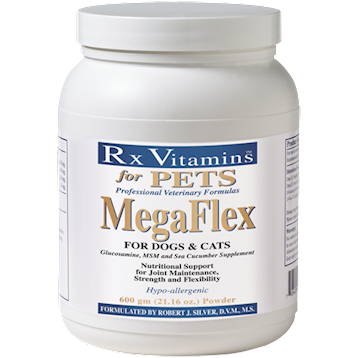 Rx Vitamins for Pets MegaFlex Powder for Dogs & Cats, 600 g, front of jar