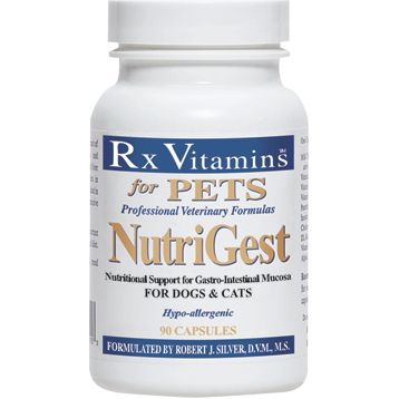 Rx Vitamins for Pets NutriGest for Dogs & Cats, 90 capsules, front of bottle