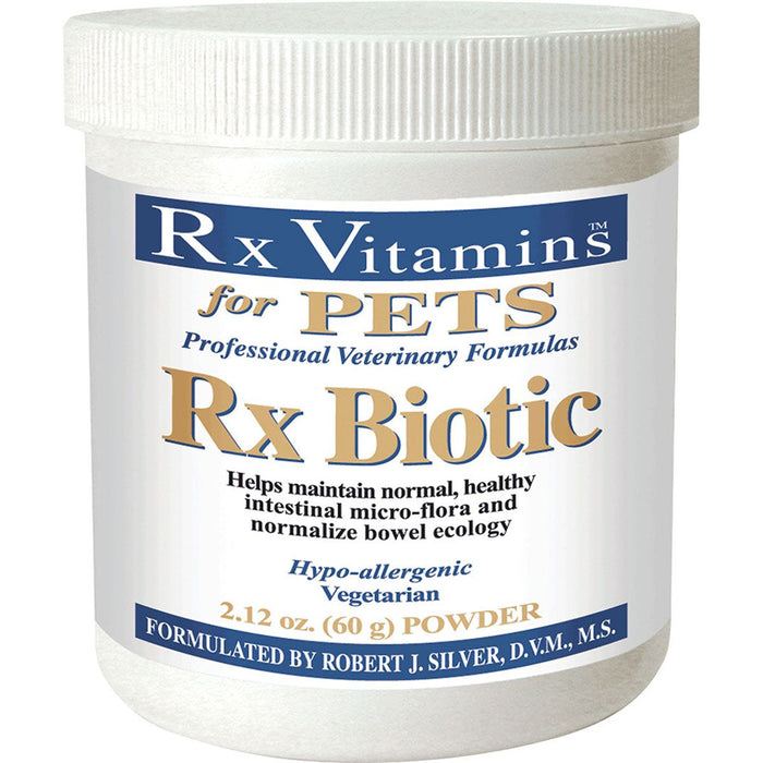 Rx Vitamins for Pets Rx Biotic Powder, 2.12 oz, front of jar