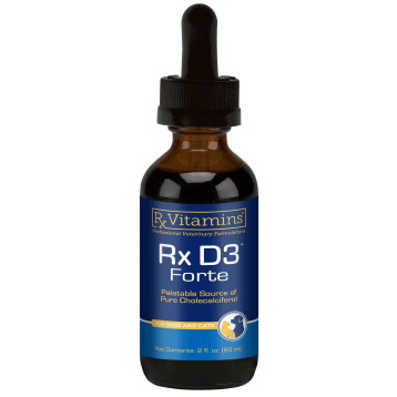 Rx Vitamins for Pets Rx D3 Forte, 2 fl oz, front of dropper bottle