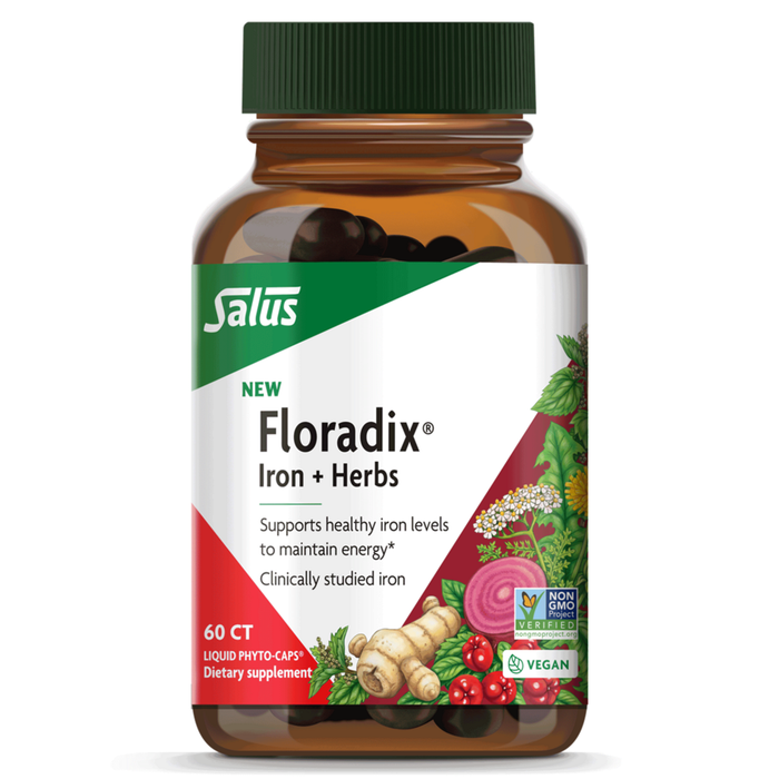 Salus Floradix Iron + Herbs Phyto-Caps, front of bottle