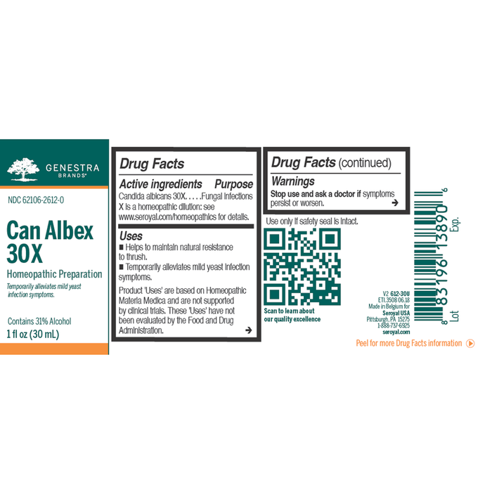 Seroyal Genestra Can Albex 500x 1 fl oz full label