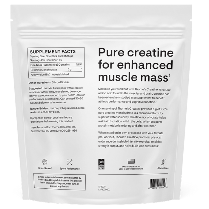Creatine 30 packets Supplement Facts