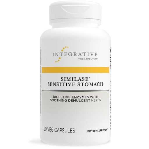 Supplement bottle labeled 'Similase Sensitive Stomach' by Integrative Therapeutics on a white background