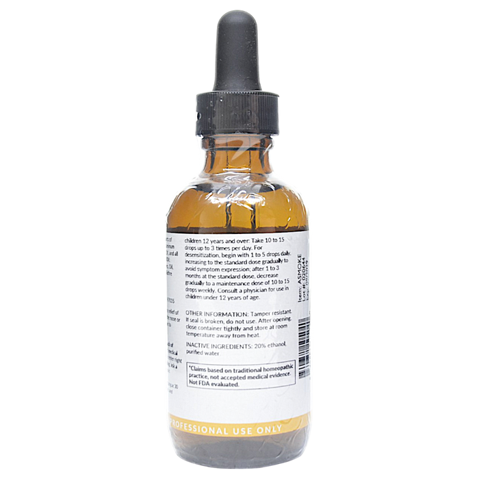 Bottle with inactive ingredients label on a white background