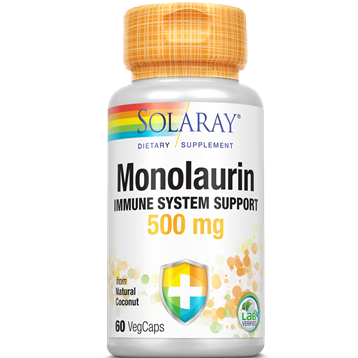 Solaray Monolaurin 500 mg, 60 veg capsules, front of bottle