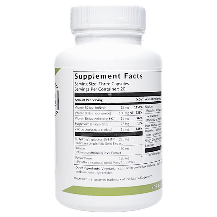 Bottle with supplement facts label on a white background