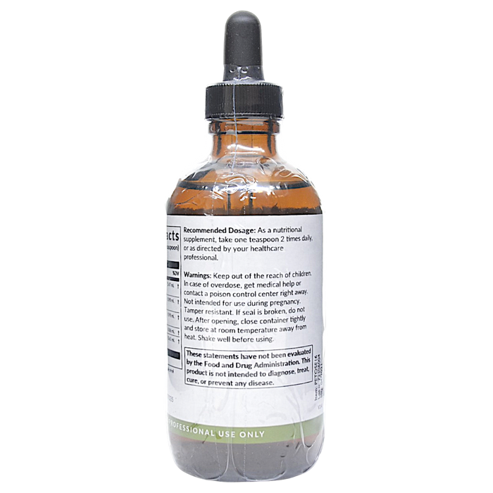 Bottle with inactive ingredients label on a white background