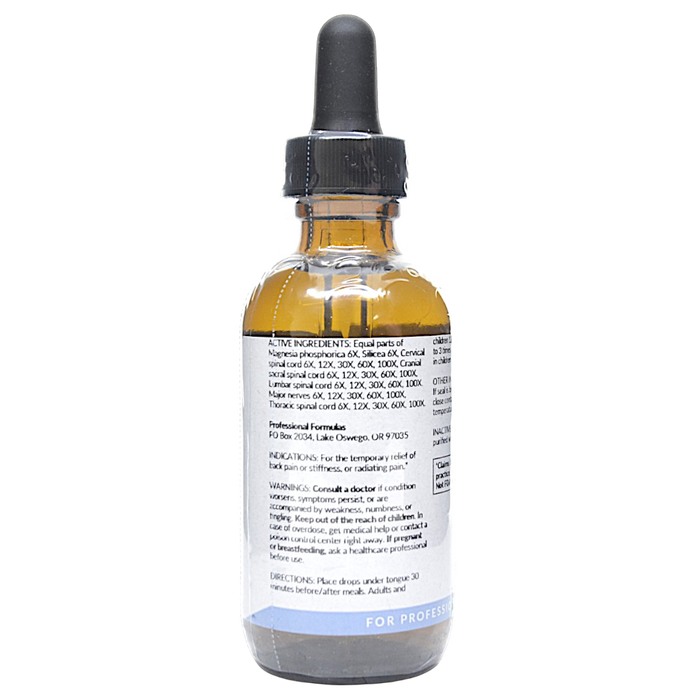Bottle with active ingredients label on a white background