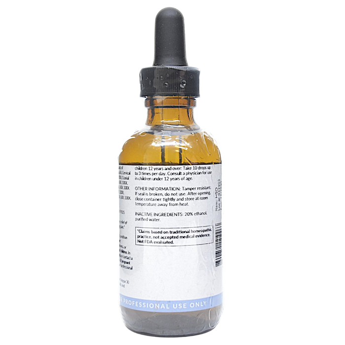 Bottle with inactive ingredients label on a white background