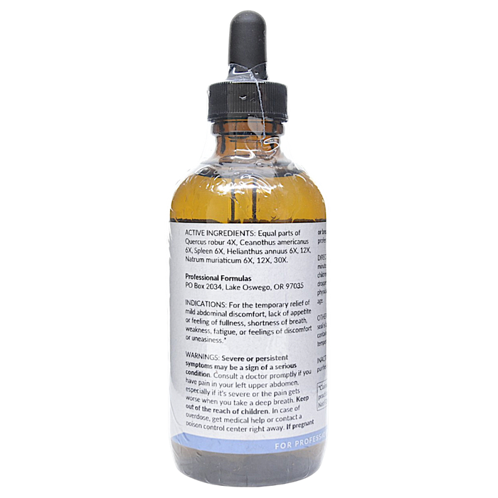Bottle with active ingredients label on a white background