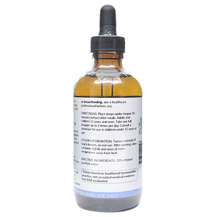 Bottle with inactive ingredients label on a white background