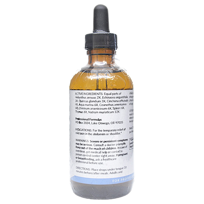Bottle with active ingredients label on a white background
