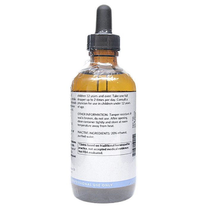 Bottle with inactive ingredients label on a white background
