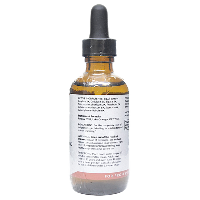 Bottle with active ingredients label on a white background