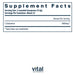Supplement facts label for L-Glutamine with serving size and container information, featuring the brand 'Vital Nutrients'.
