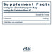 Supplement facts label for L-Glutamine with serving size and container information.