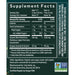 Supplement facts label on a green background with nutritional information.