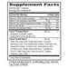 Supplement facts label with detailed nutritional information on a white background