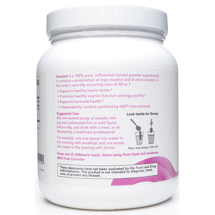 Theralogix Ovasitol Inositol Powder 400 g label information panel
