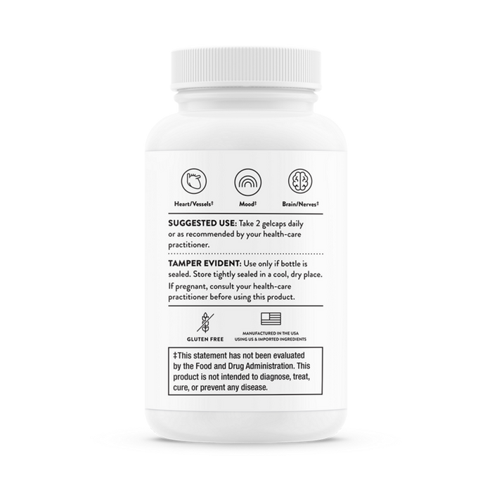 Thorne Advanced DHA 60 gelcaps suggested use label