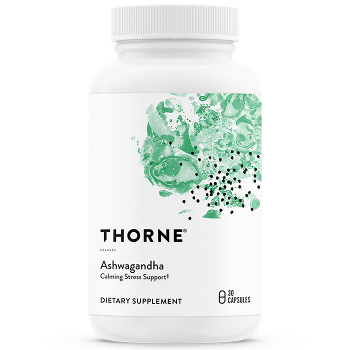 Thorne Ashwagandha 120 mg, 30 capsules, front of bottle