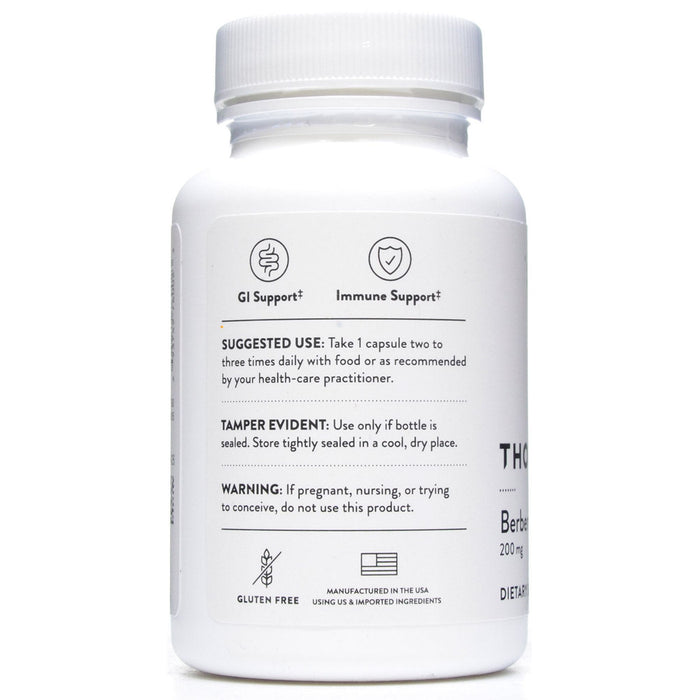 Thorne Berberine 200 mg 60 vegetarian capsules suggested use label