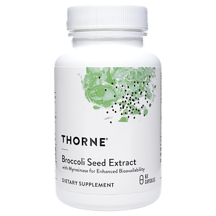 Thorne Broccoli Seed Extract, 60 vegetarian capsules, front of bottle