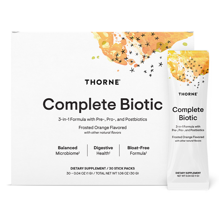Thorne Complete Biotic, 30 stick packets, front of box