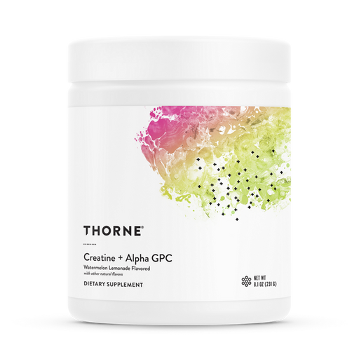 Thorne Creatine + Alpha GPC, 8.1 oz, front of canister