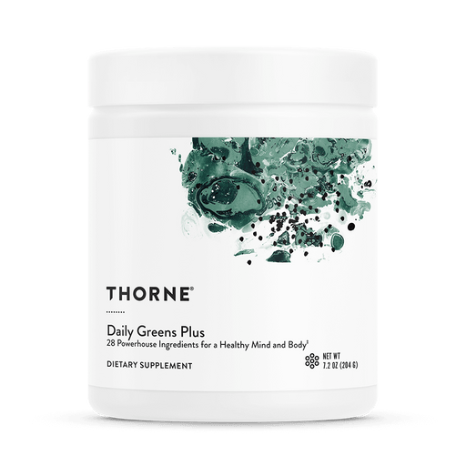 Thorne Daily Greens Plus, 7.2 oz, front of canister