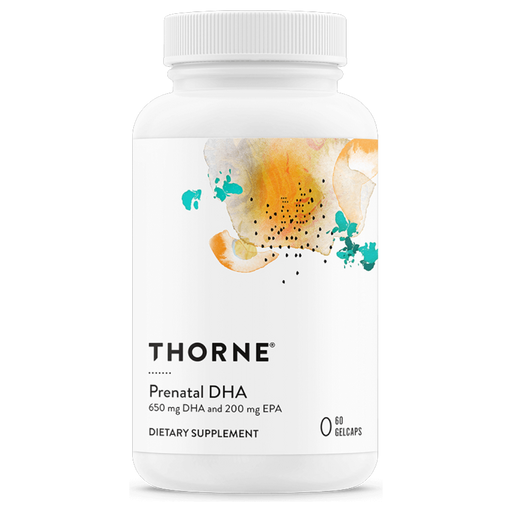 Thorne Prenatal DHA, 60 gelcaps, front of bottle