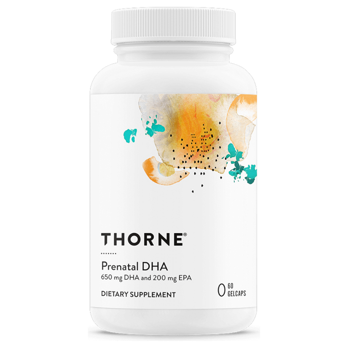 Thorne Prenatal DHA, 60 gelcaps, front of bottle