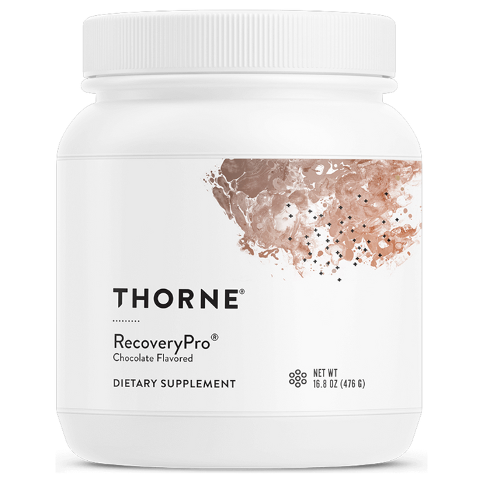 Thorne RecoveryPro Chocolate, 16.7 oz, front of canister