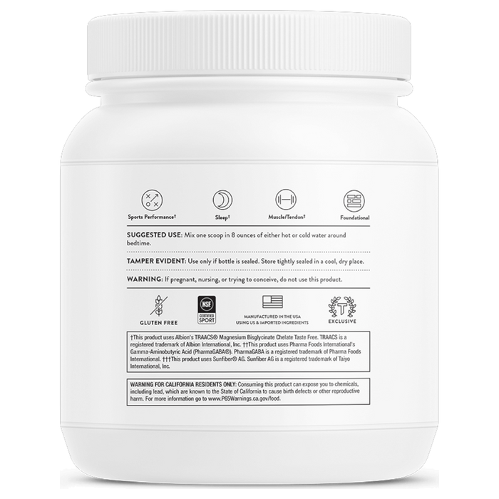 Thorne RecoveryPro Chocolate 16.7 oz suggested use label