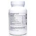 A white plastic bottle of dietary supplements shown from the back, displaying the Supplement Facts label with a list of ingredients and dosage information.