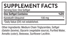 Thorne Ubiquinol 100 mg 60 softgels supplement facts label