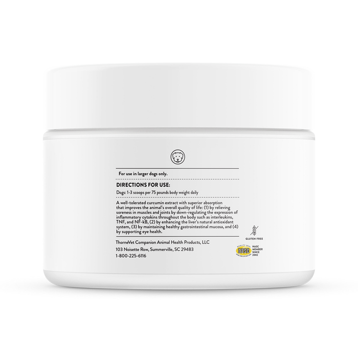 ThorneVet CurcuVET-SA150 powder 2.83 oz directions label