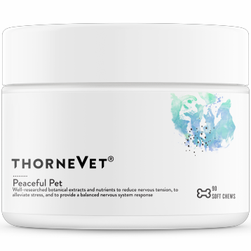 ThorneVet Peaceful Pet, 90 soft chews, front of tub