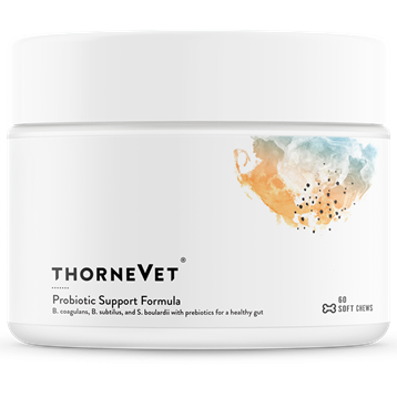 ThorneVet Probiotic Support Formula, 60 soft chews, front of tub