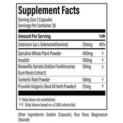 Thyroid Specific Formulations Nodule Control 60 capsules supplement facts label