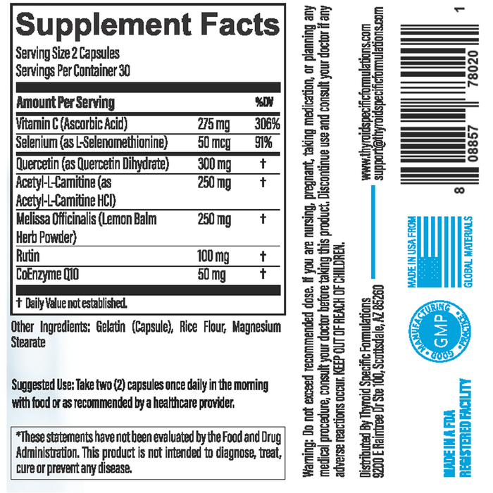Thyroid Specific Formulations ThyroSoothe Supplement Facts
