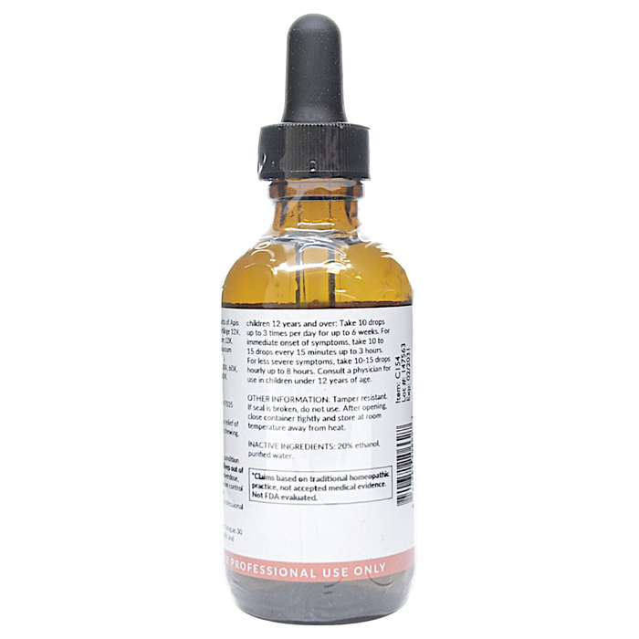Bottle with inactive ingredients label on a white background