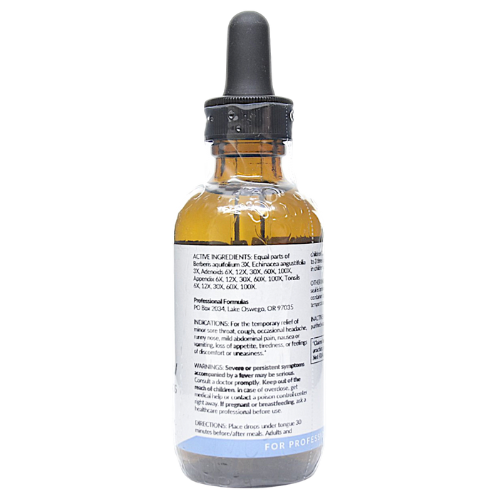 Bottle with active ingredients label on a white background