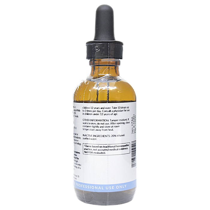 Bottle with inactive ingredients label on a white background