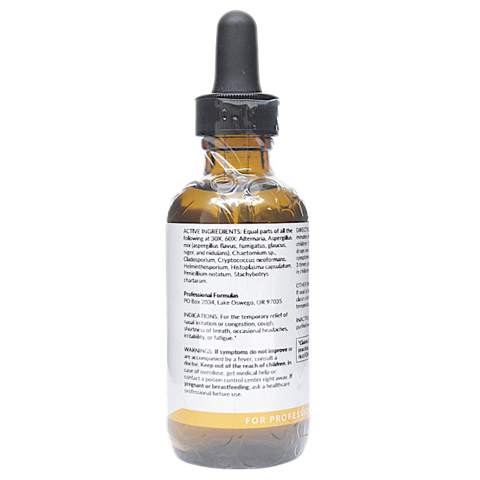 Bottle with active ingredients label on a white background