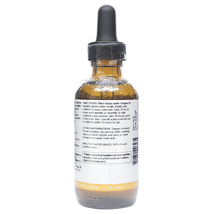 Bottle with inactive ingredients label on a white background