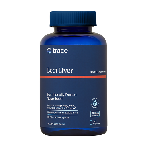Trace Minerals Research Beef Liver, 180 capsules, front of bottle